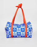Duffle Bag - Quilted - Blue Plaid Floral