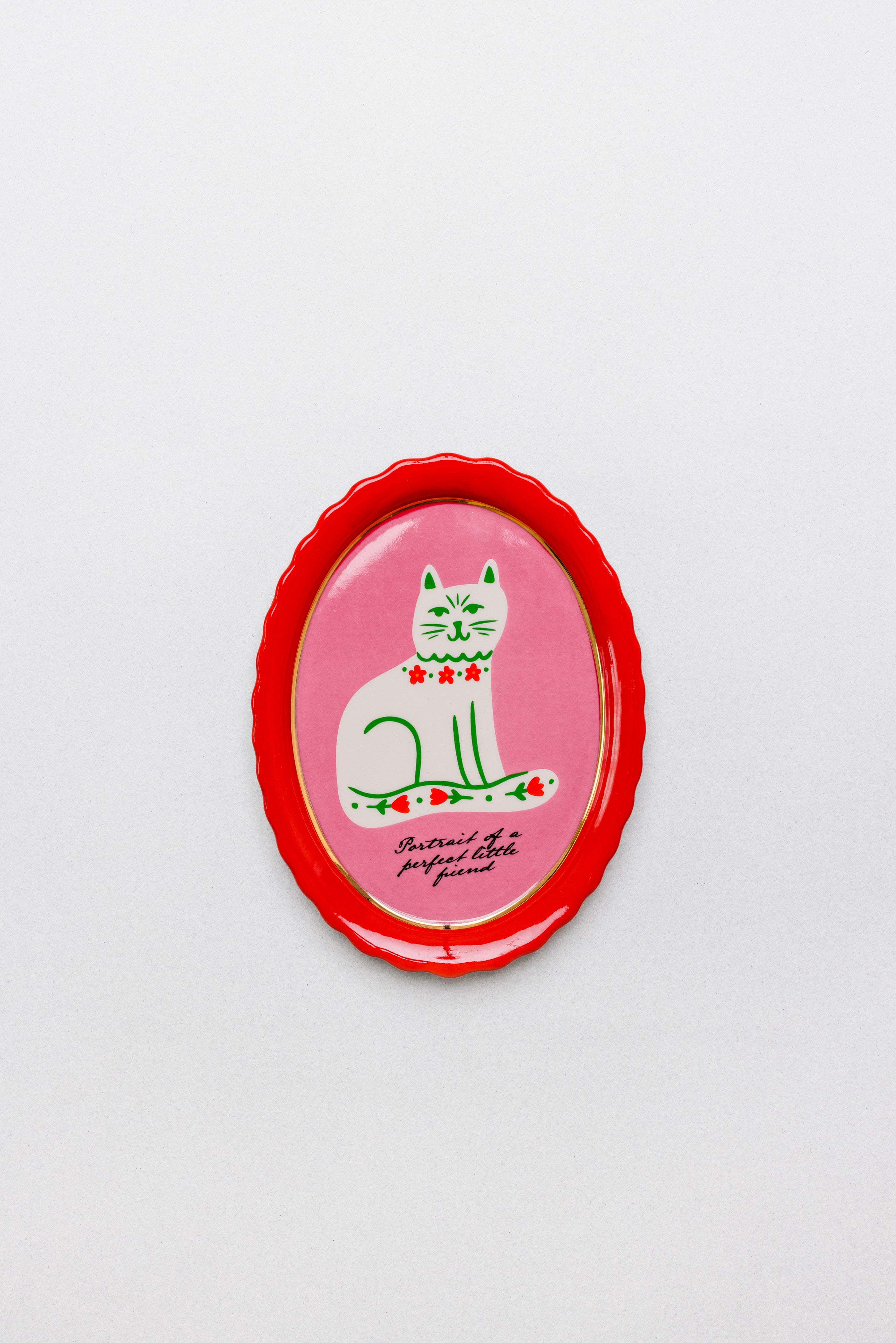 Oval Trinket Tray - Cat Portrait