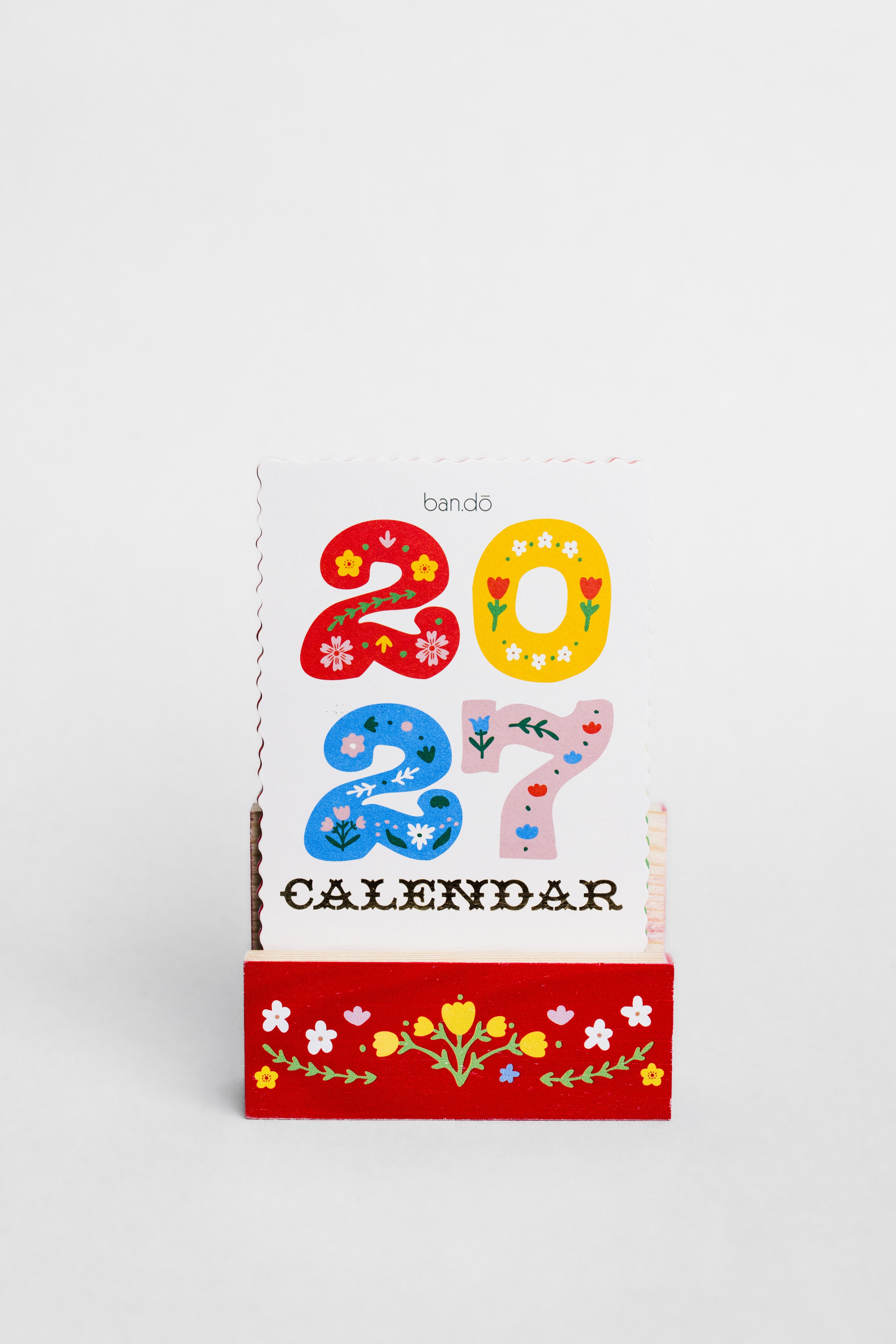 Calendar - Desktop - Red Scandinavian Floral