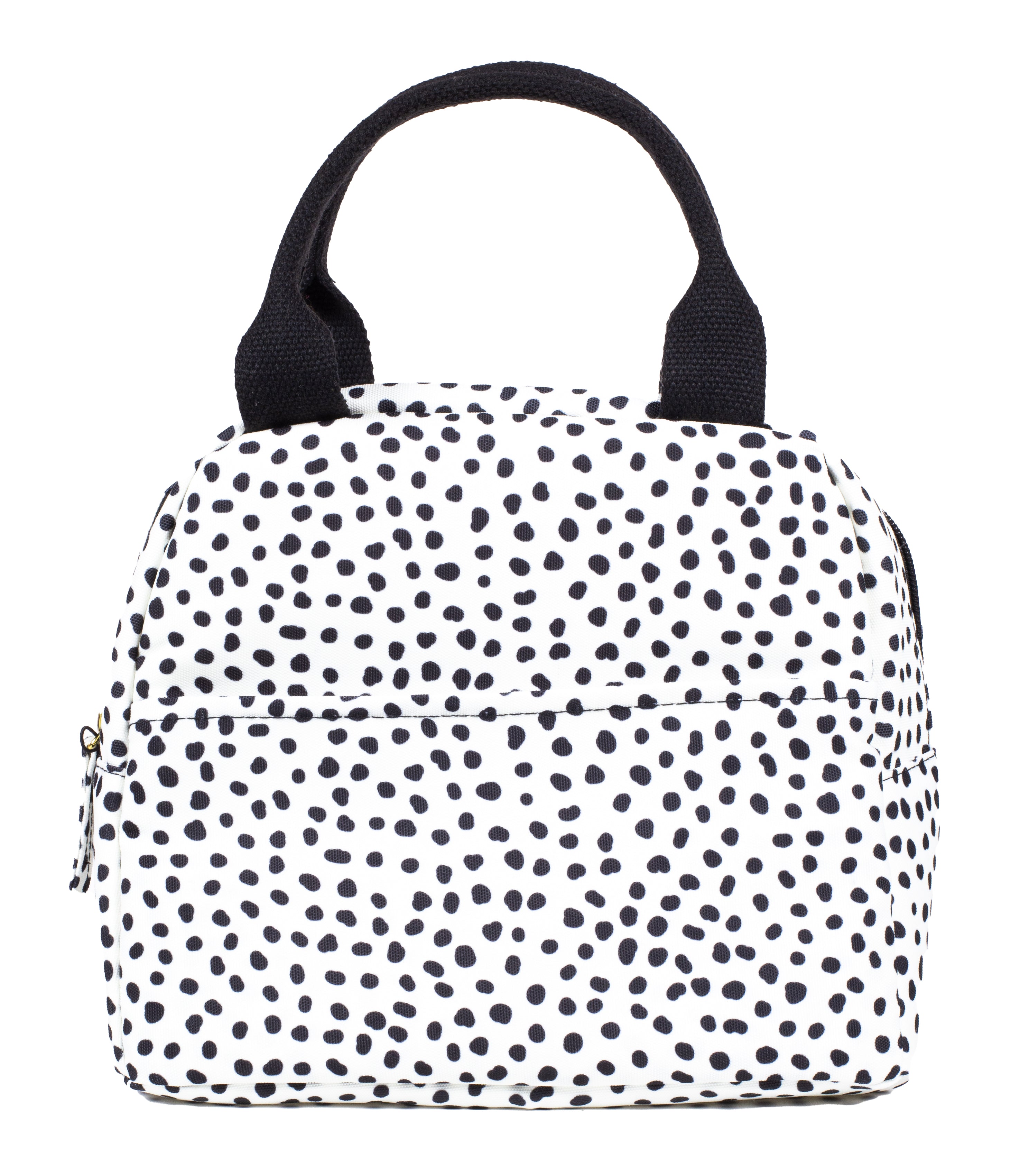 Small Lunch Tote, Black Dot