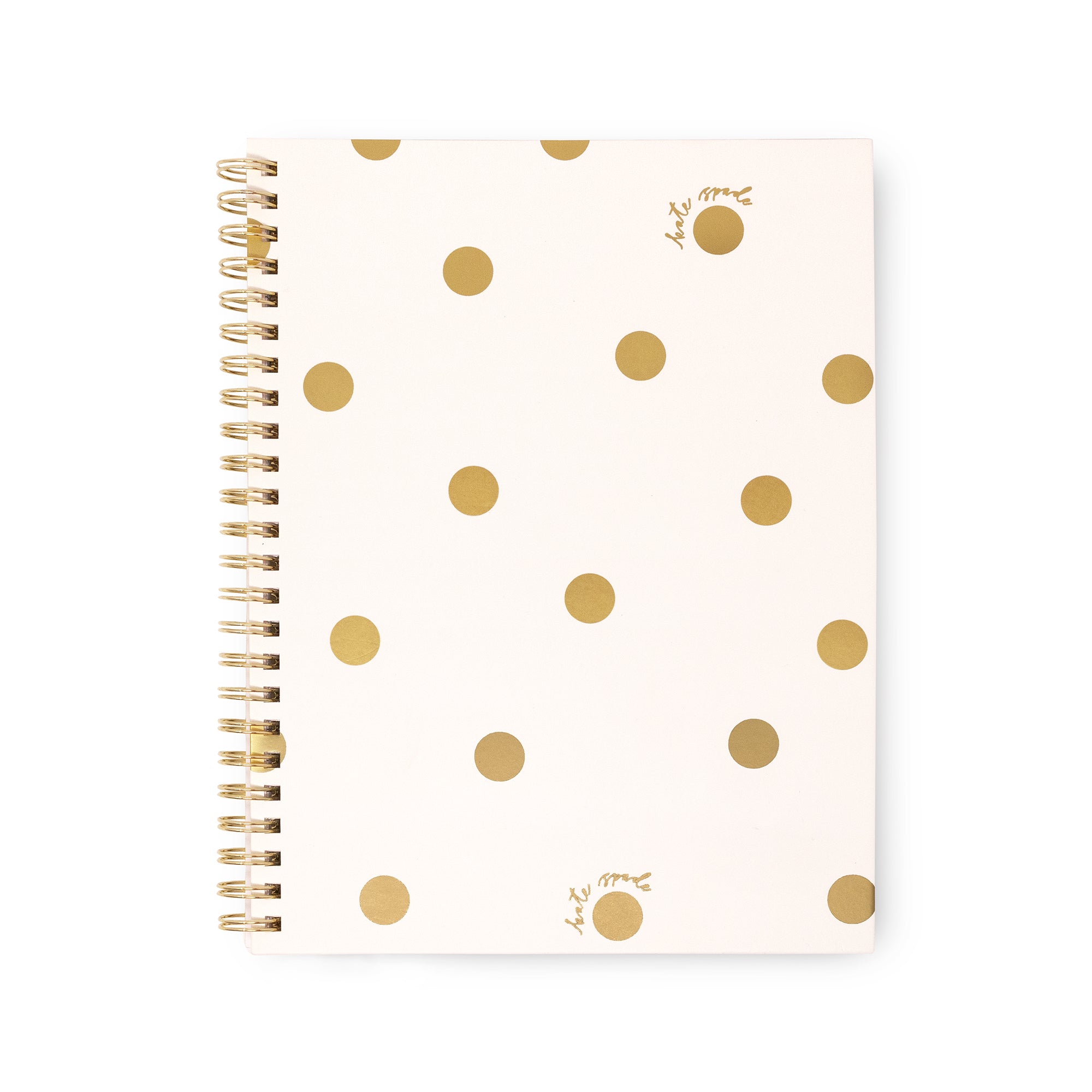 Spiral Notebook - Small - Gold Dot with Script