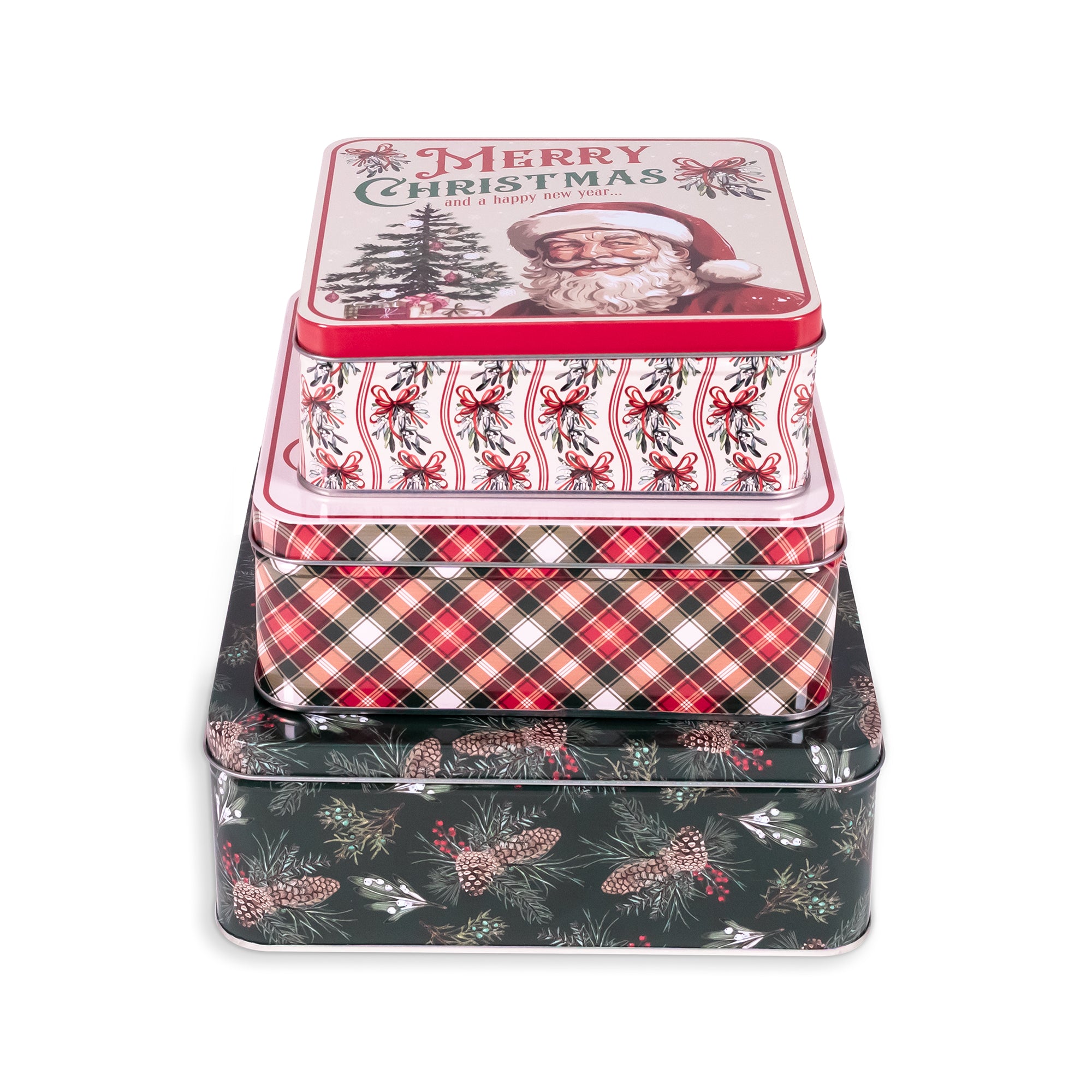 Cookie Tin Set of 3 - Santa is Coming to Town