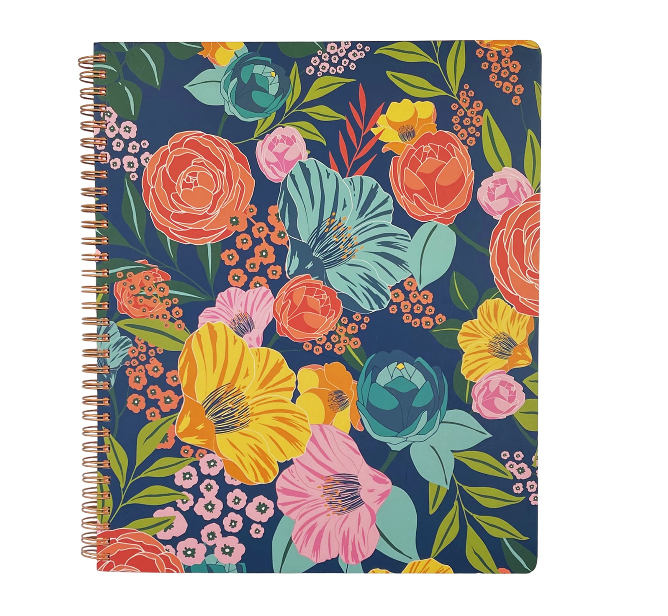 Large Notebook, Garden Blooms Navy