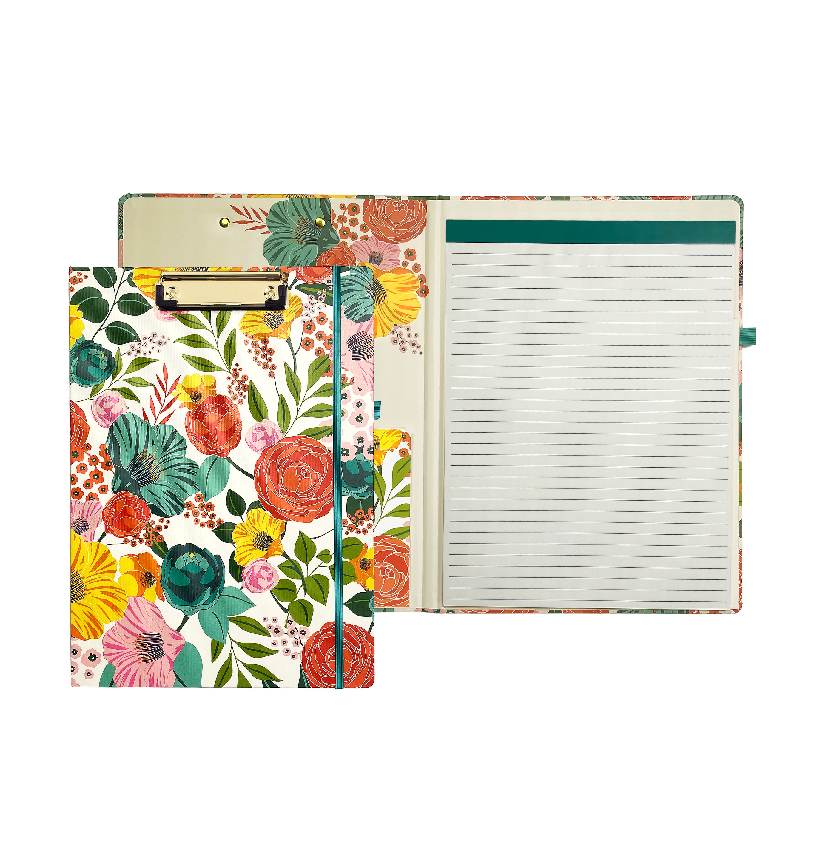 Clipboard Folio, Garden Blooms Cream