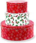 Cookie Tins, Snowflake and Holly (Set of 3)