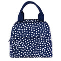 Small Lunch Tote, Navy Dot