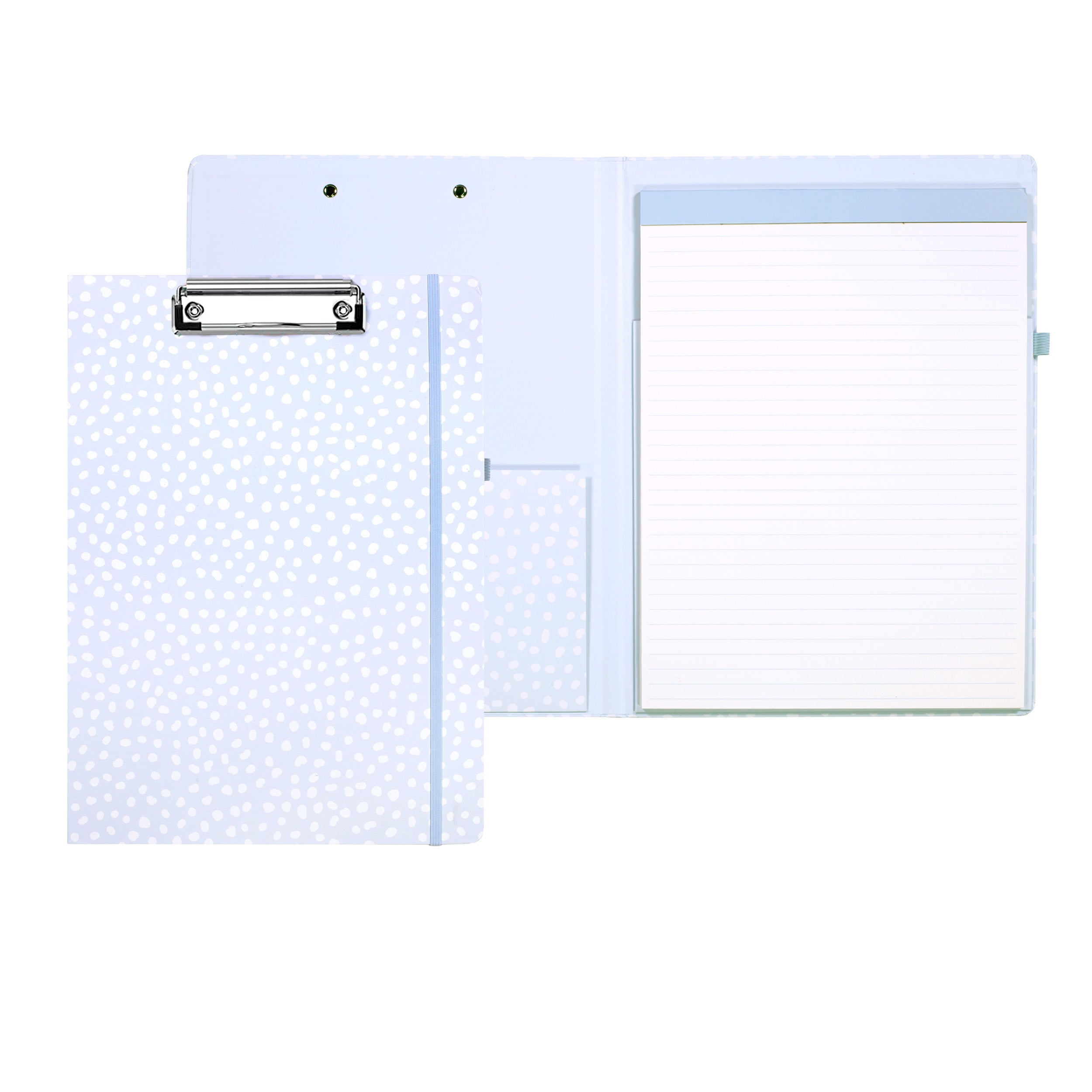 Clipboard Folio, Light Blue Dots