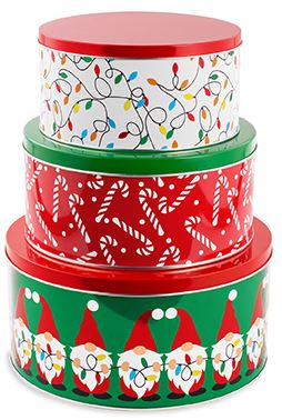 Cookie Tins (Set of 3), Christmas Joy