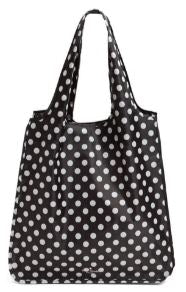 Reusable Shopping Tote, Black Dots
