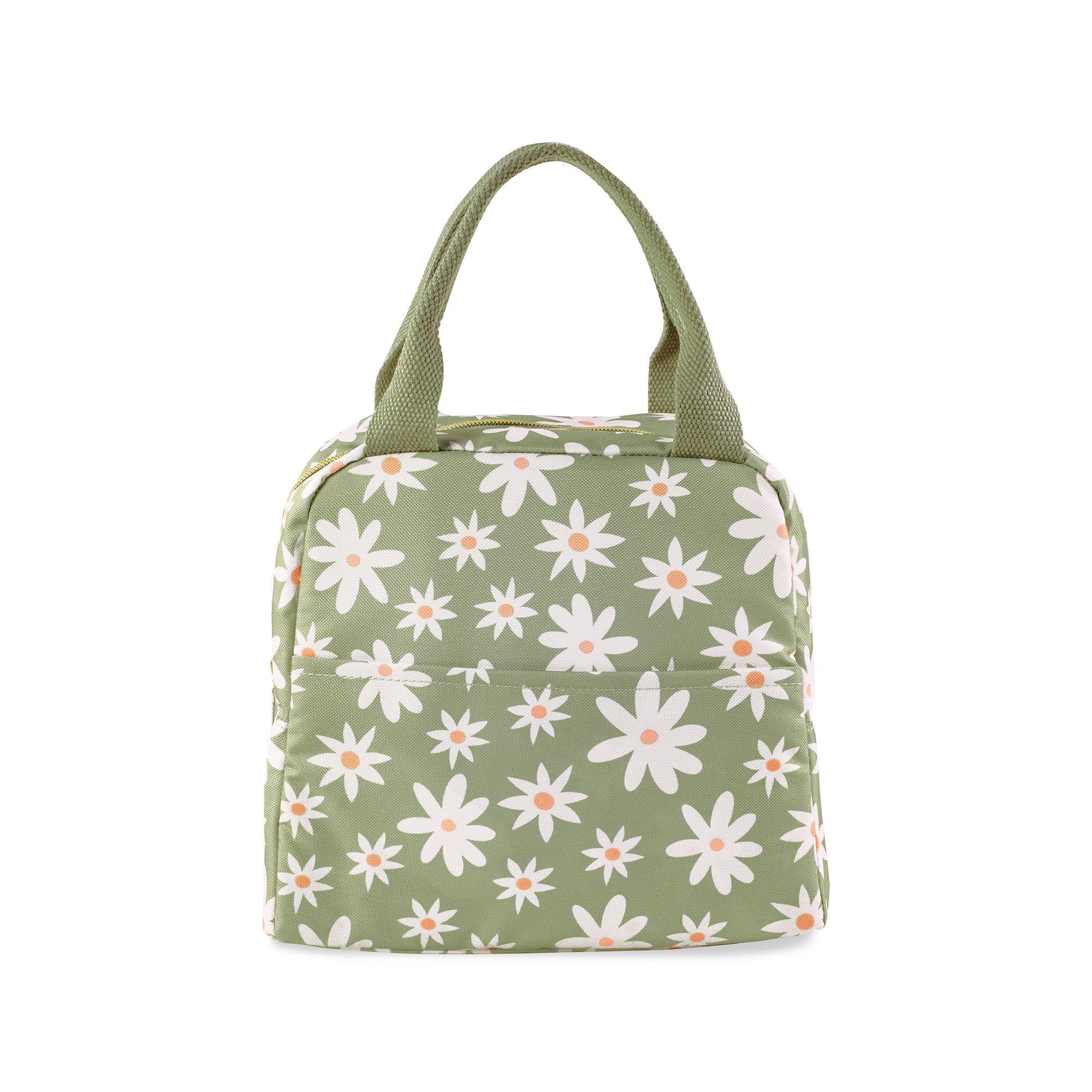 Small Lunch Tote, Daisy Floral Green