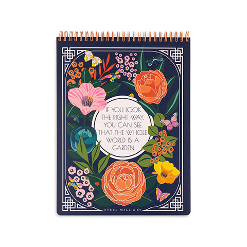 Large Top Spiral Notebook, The Secret Garden