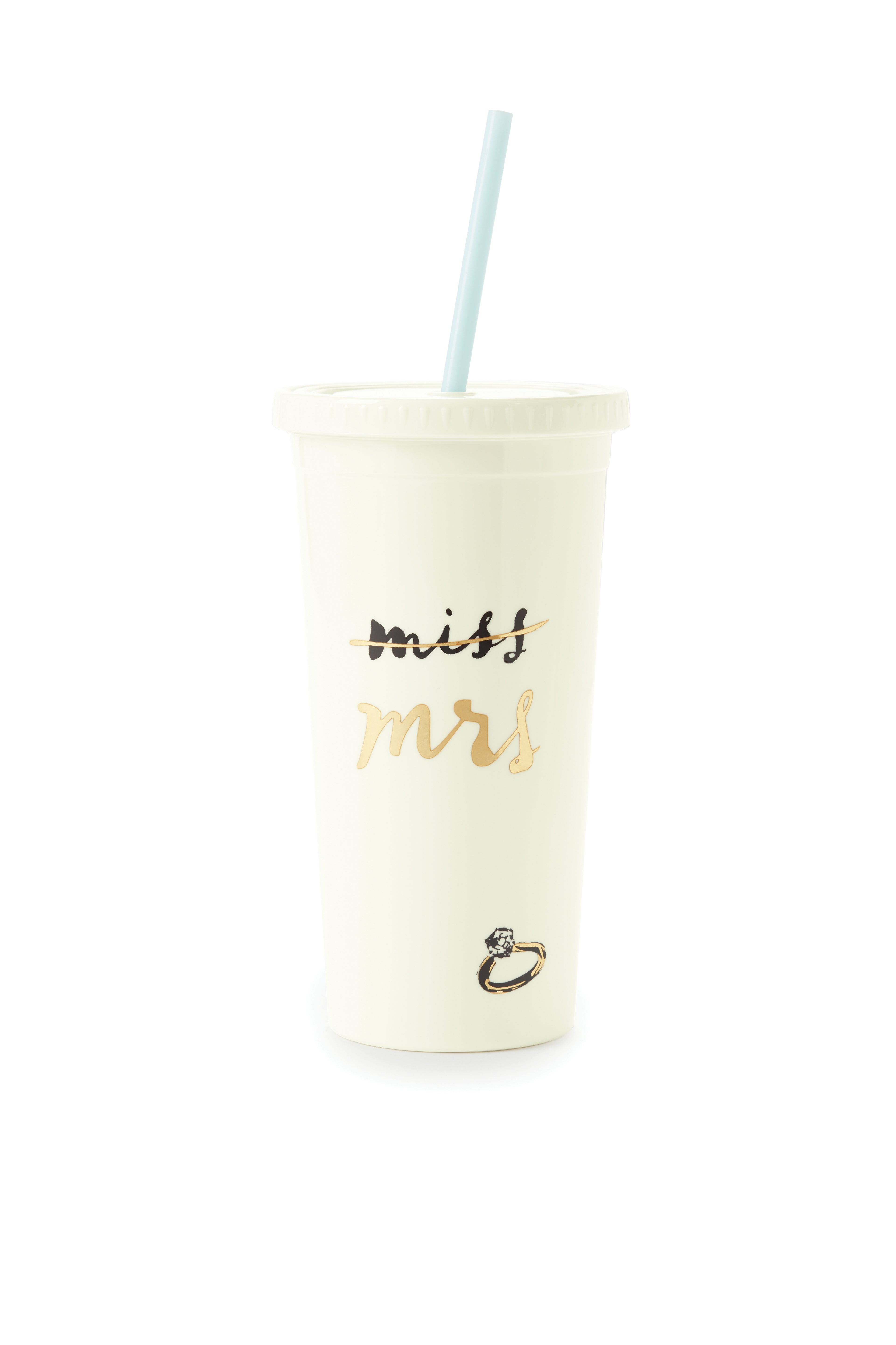 Tumbler with Straw, Miss to Mrs.
