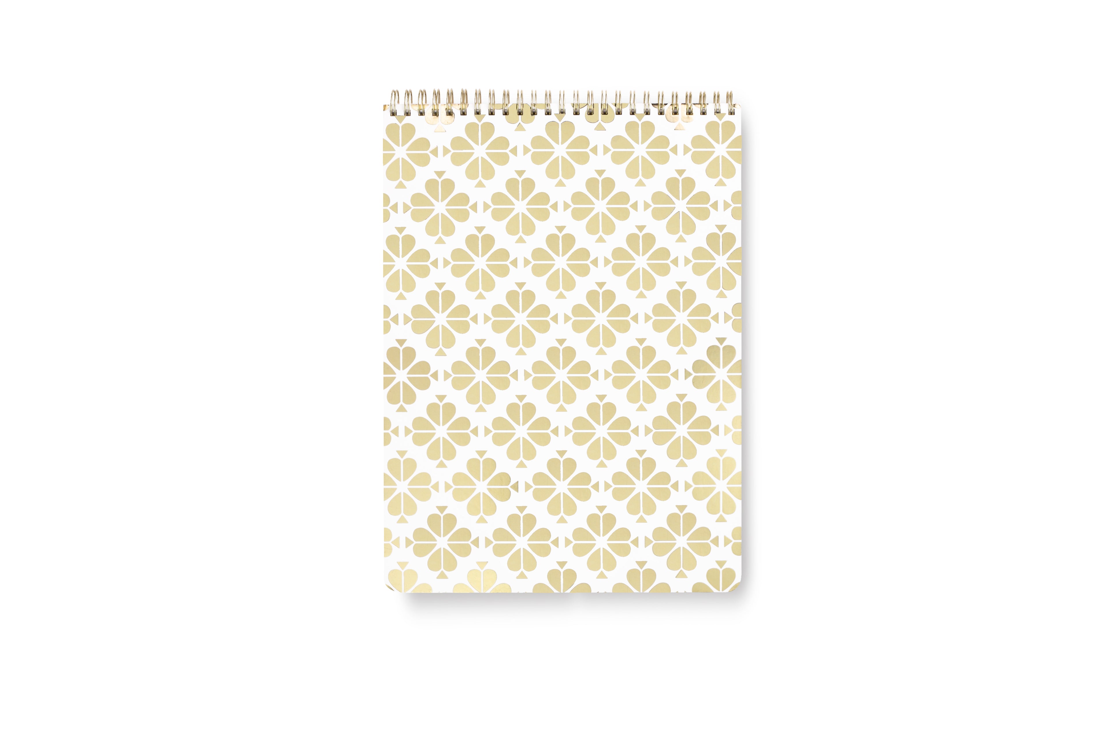 Spiral Notebook (Top, Large), Gold Spade Flower