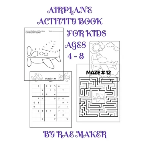 Airplane Activity Book for Kids Ages 4 - 8