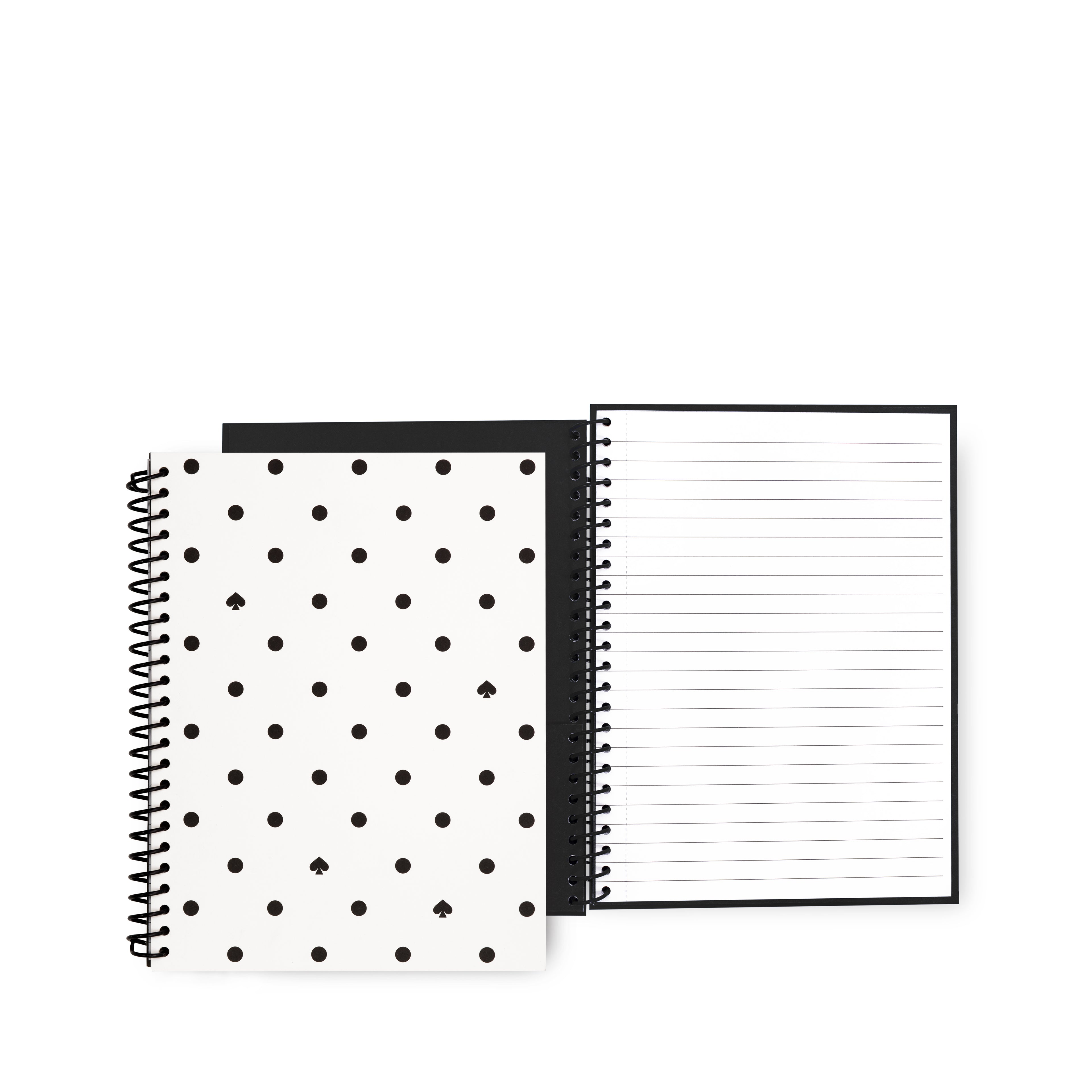 Spiral Notebook (Small), Black Spade Dot