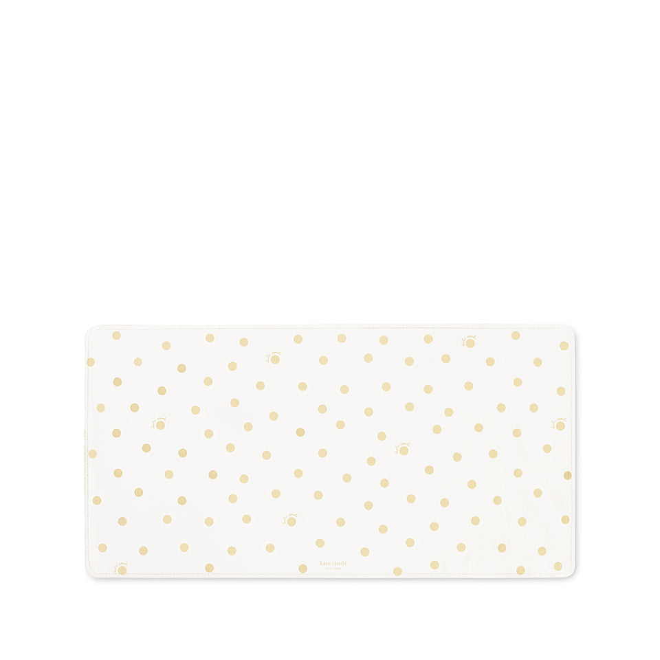 gold dot with script desk pad