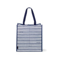 Grocery Tote, Navy Painted Stripe