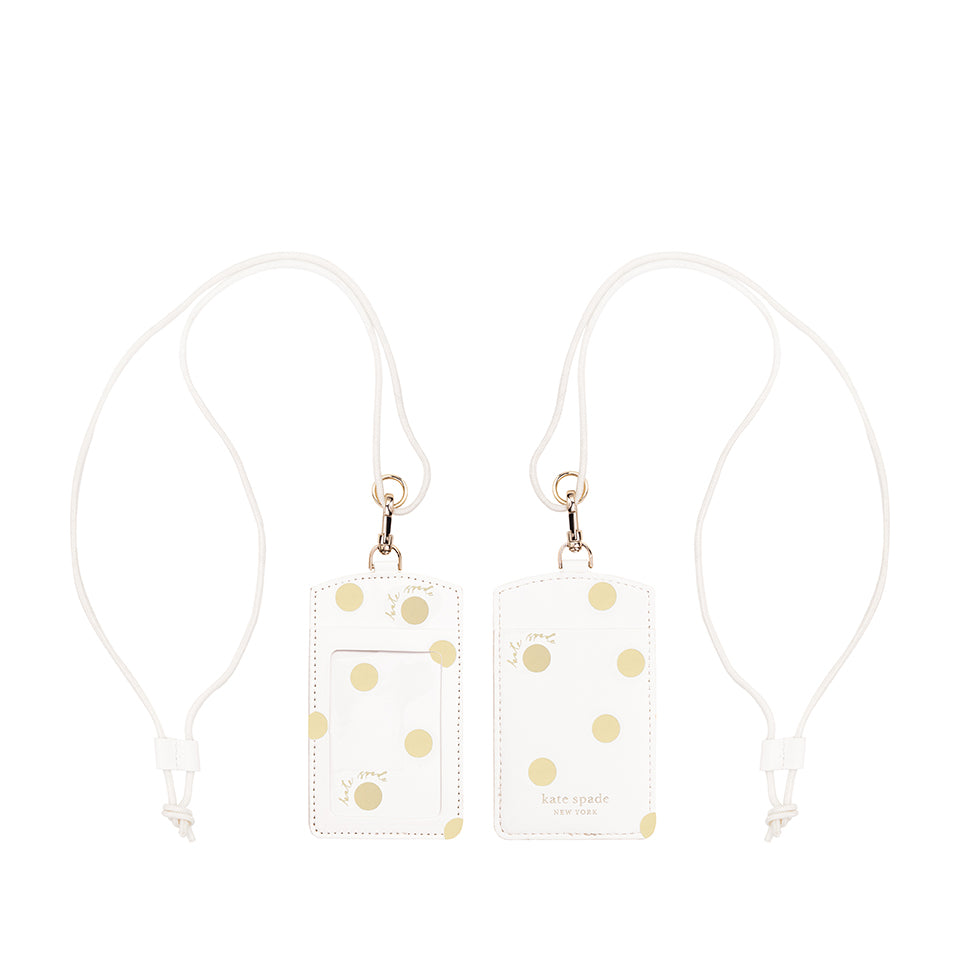 gold dot with script i.d. holder