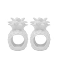 Ceramic Napkin Rings, Resort White (Pineapple)