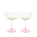 Coupe Glass Set, Jade Lime/Pink Muse Ombre