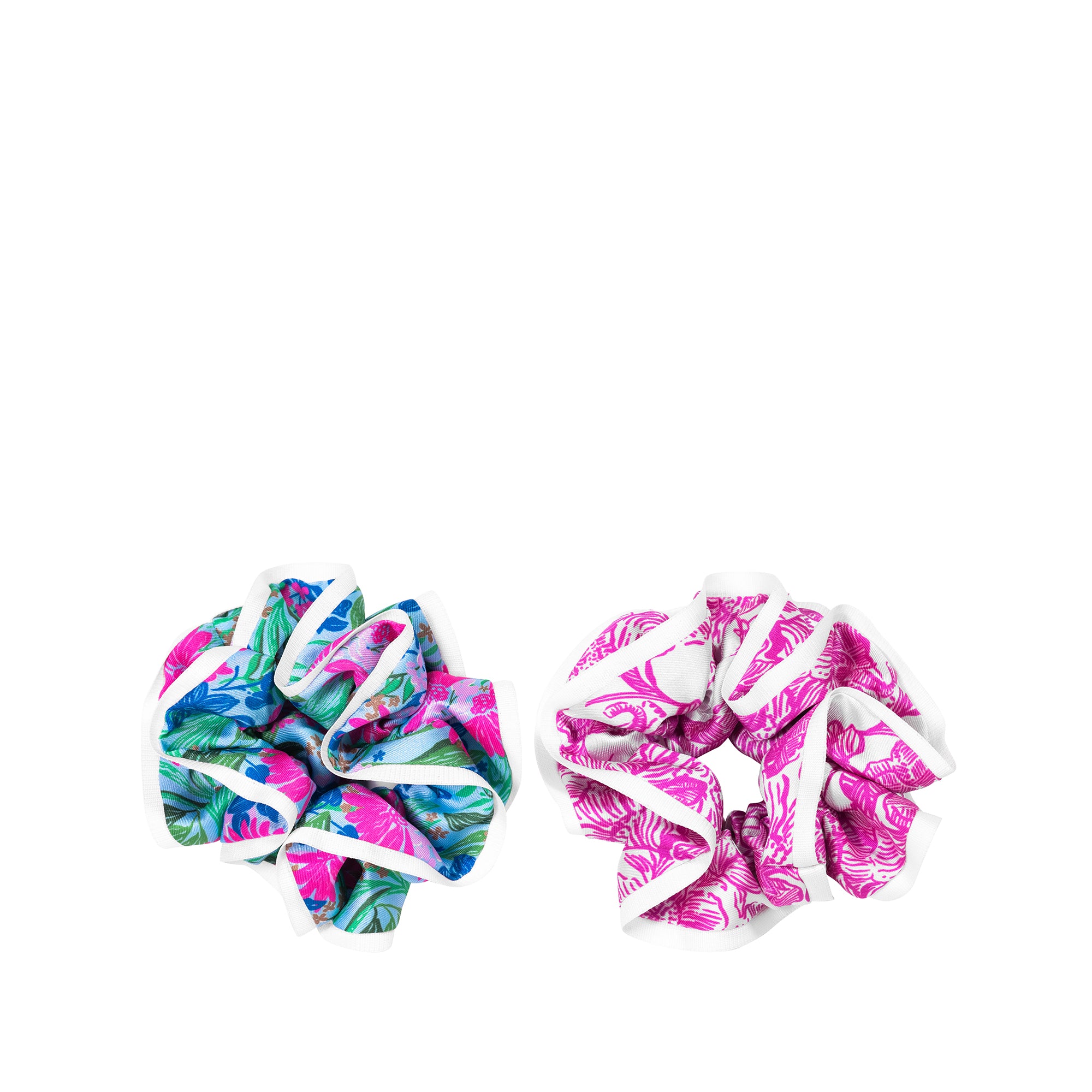 Layered Ruffle Scrunchie Set, Unforgettable Pink/E
