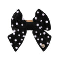 Embellished Velvet Bow Barrette, Onyx