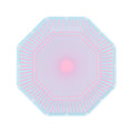Melamine Appetizer Plate, Blue and Pink Stripe