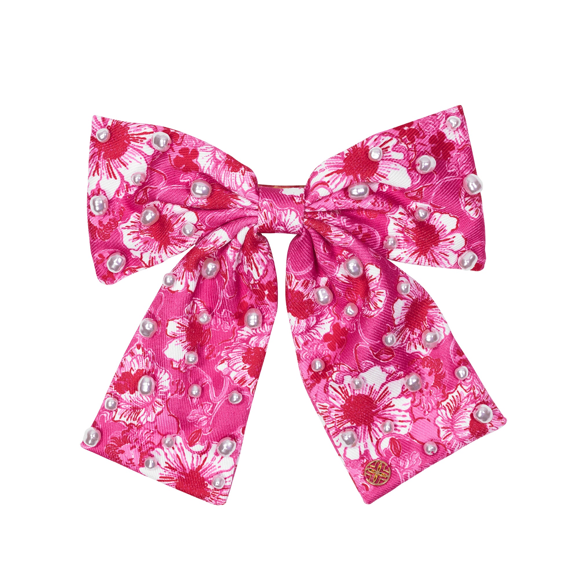 Embellished Bow Barrette, Feeling Poppy