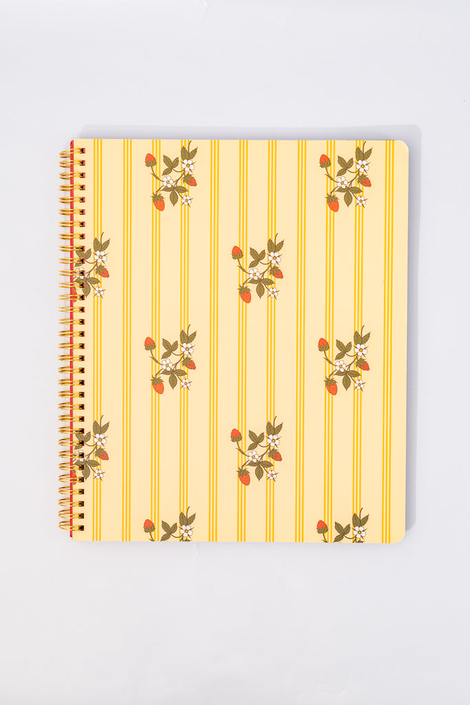 Rough Draft Large Notebook, Floral Stripe