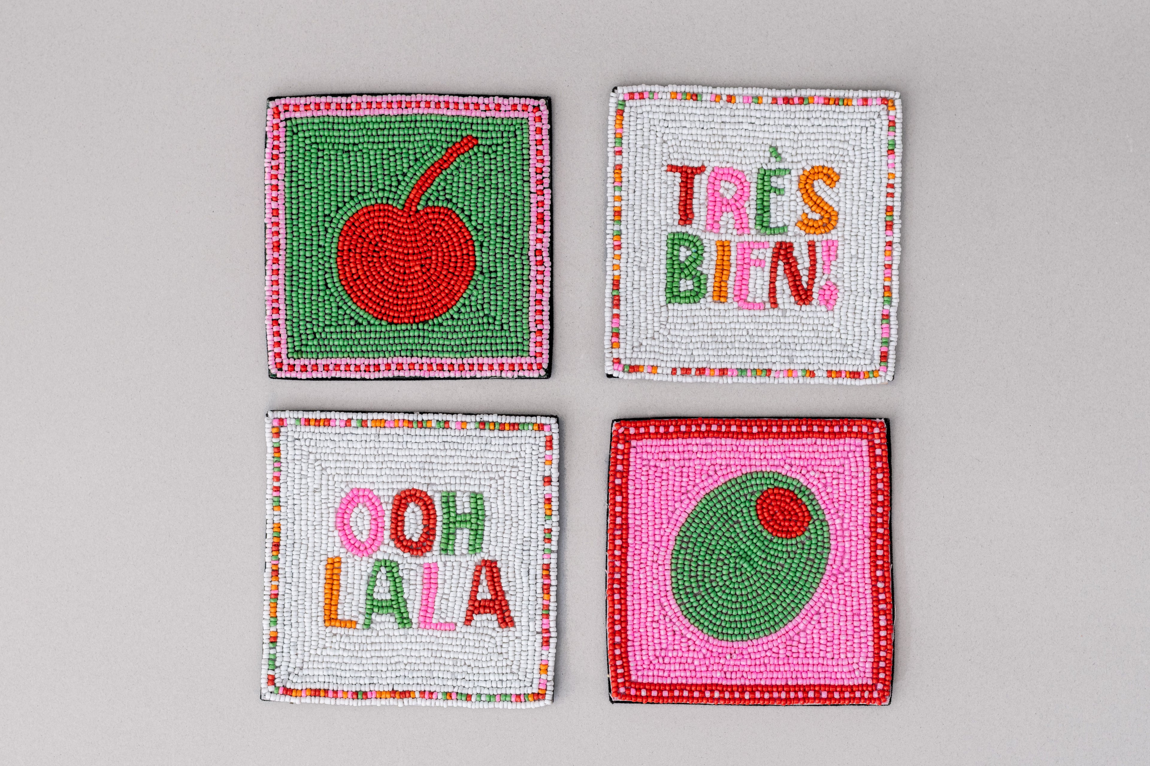 Beaded Coaster Set, Cocktail
