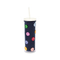 Acrylic Tumbler with Straw, Spade Smiley