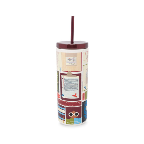 Acrylic Tumbler with Straw, Book Club