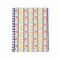 Small Spiral Notebook, Floral Stripe