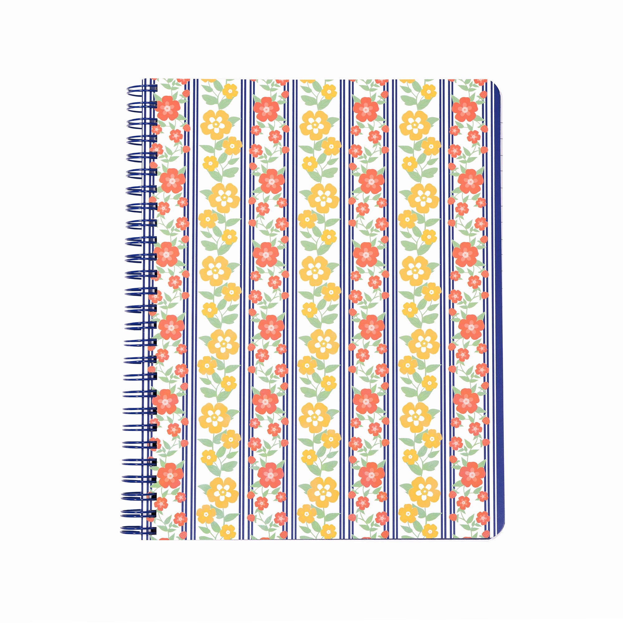 Small Spiral Notebook, Floral Stripe