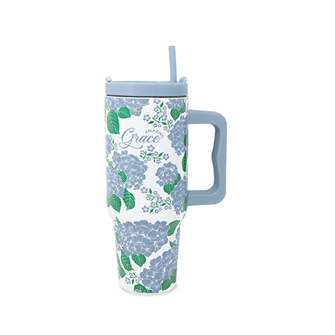 Stainless Steel 40 oz. Tumbler, Hydrangea