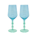 Wine Glass Set, Mint Condition/Hydrangea Blue