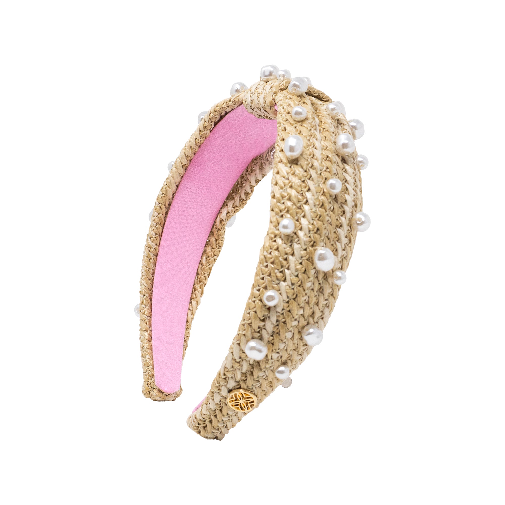 Embellished Low Knot Headband, Raffia