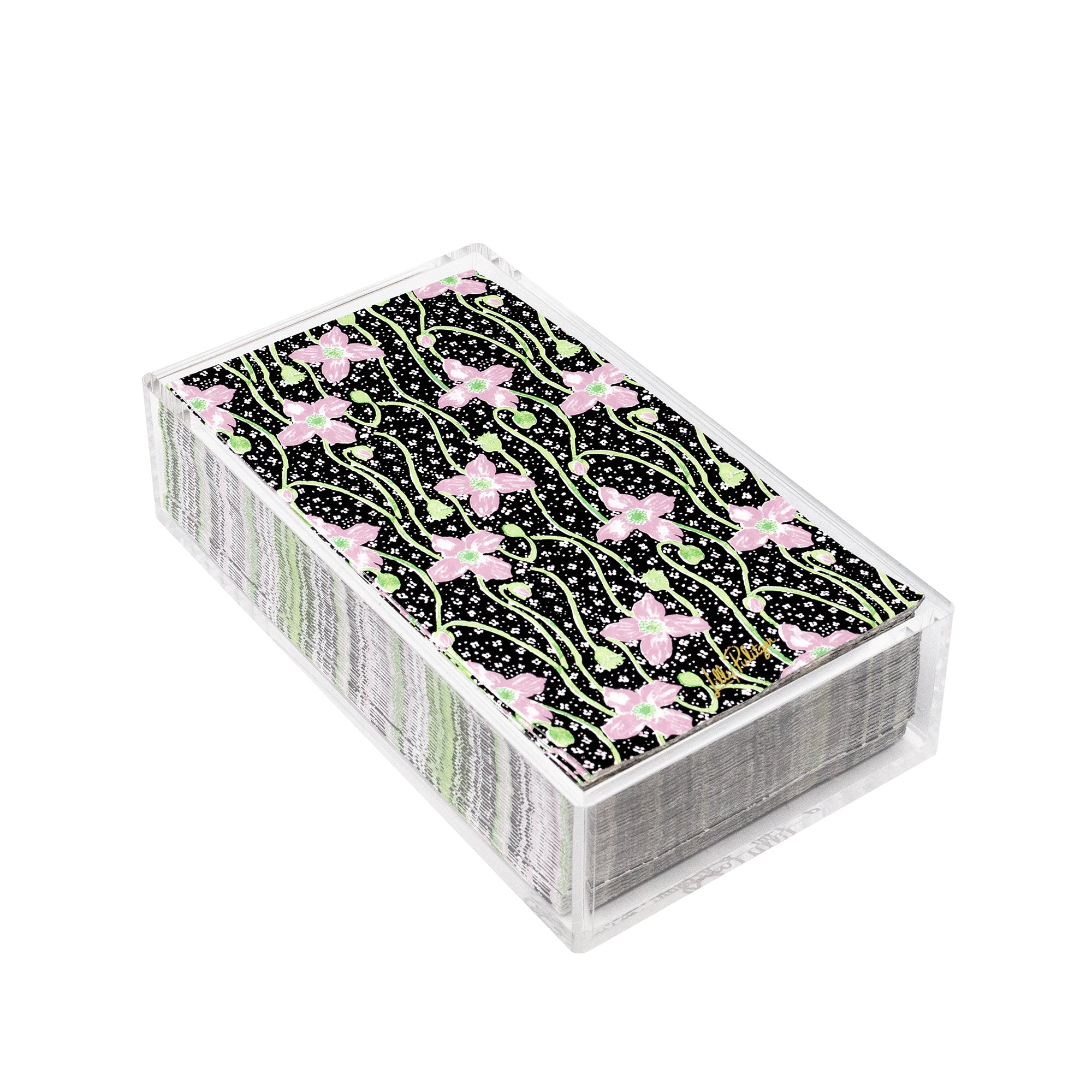 Dinner Napkins with Holder, Blushing Blooms