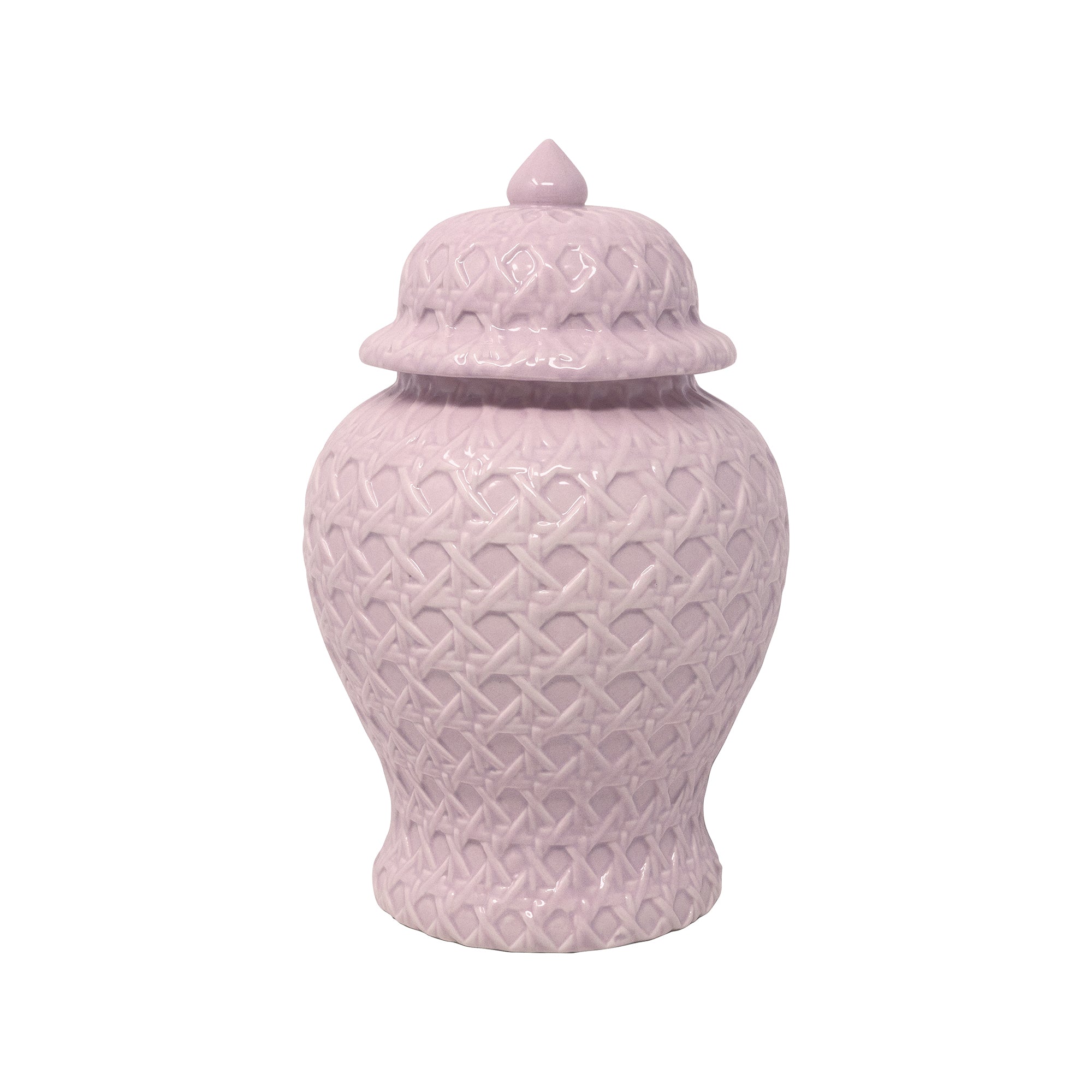 Small Ginger Jar, Debossed Caning
