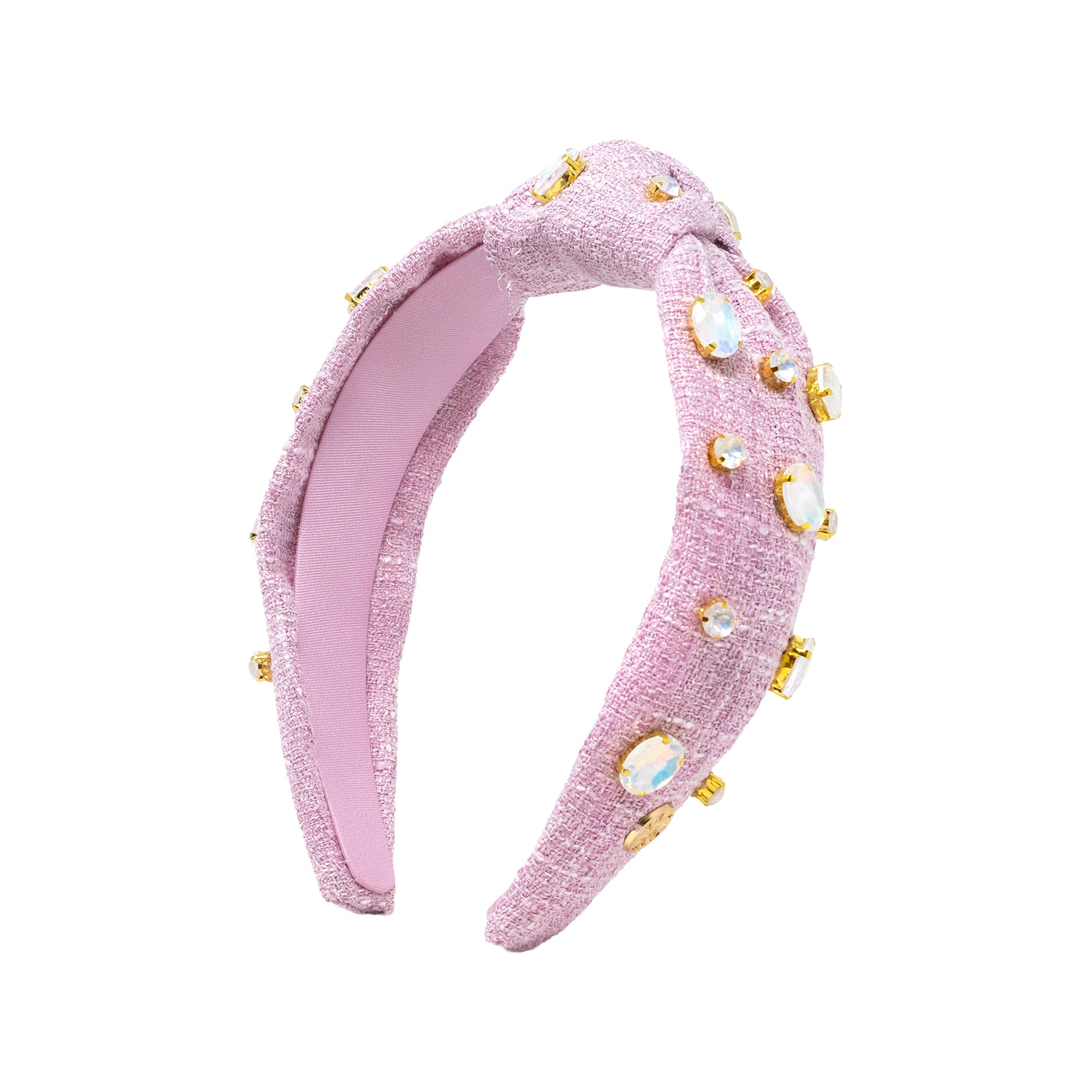 Embellished Slim Knot Headband, Oleander Pink