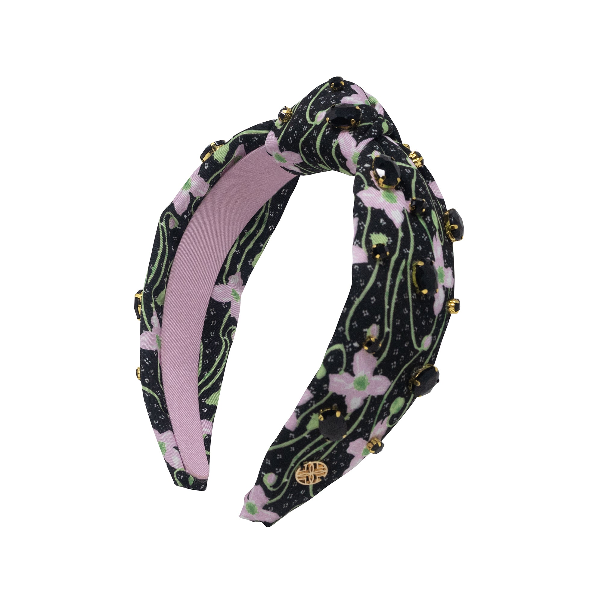 Embellished Slim Knot Headband, Blushing Blooms