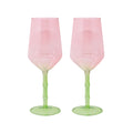 Bamboo Wine Glass Set, Festival Bloom/Lime Chiffon
