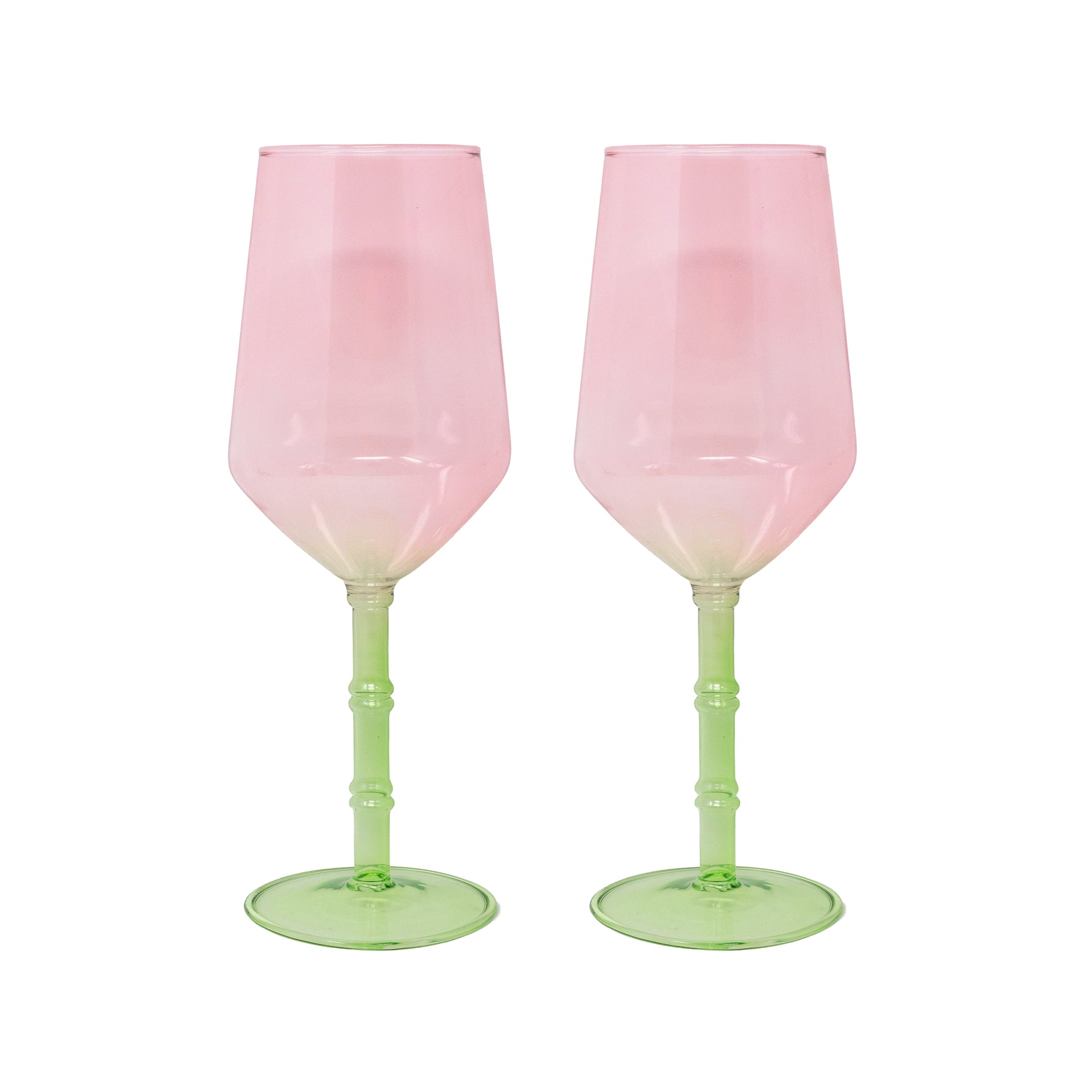 Bamboo Wine Glass Set, Festival Bloom/Lime Chiffon
