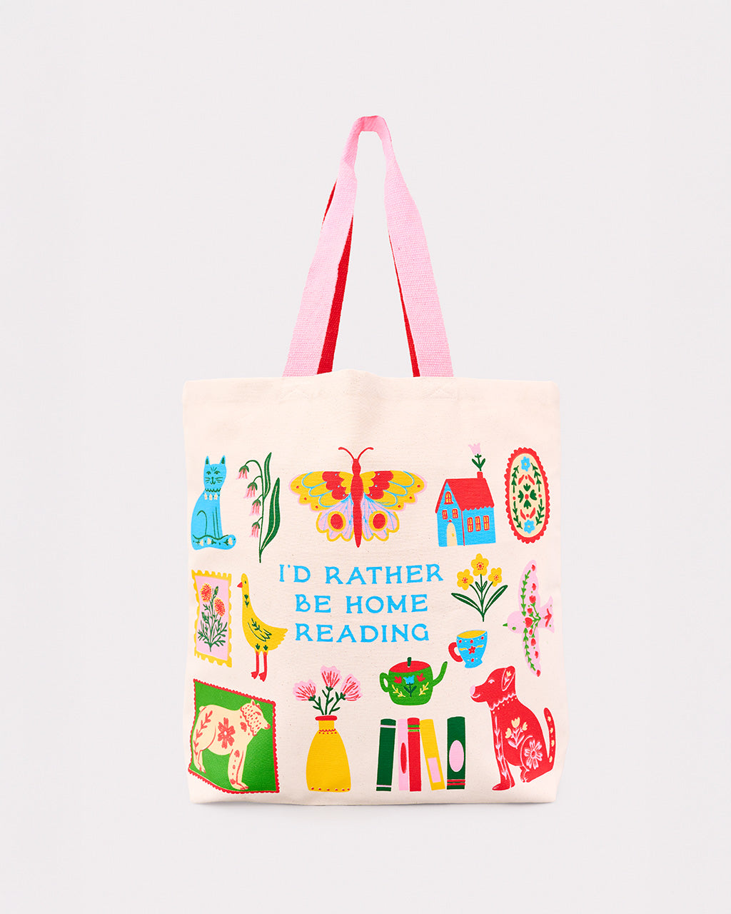 Canvas Tote, I'd Rather Be Home Reading