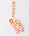 Wristlet Keychain, Pink Tile Floral
