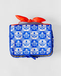 Hanging Toiletry Bag - Blue Plaid Floral