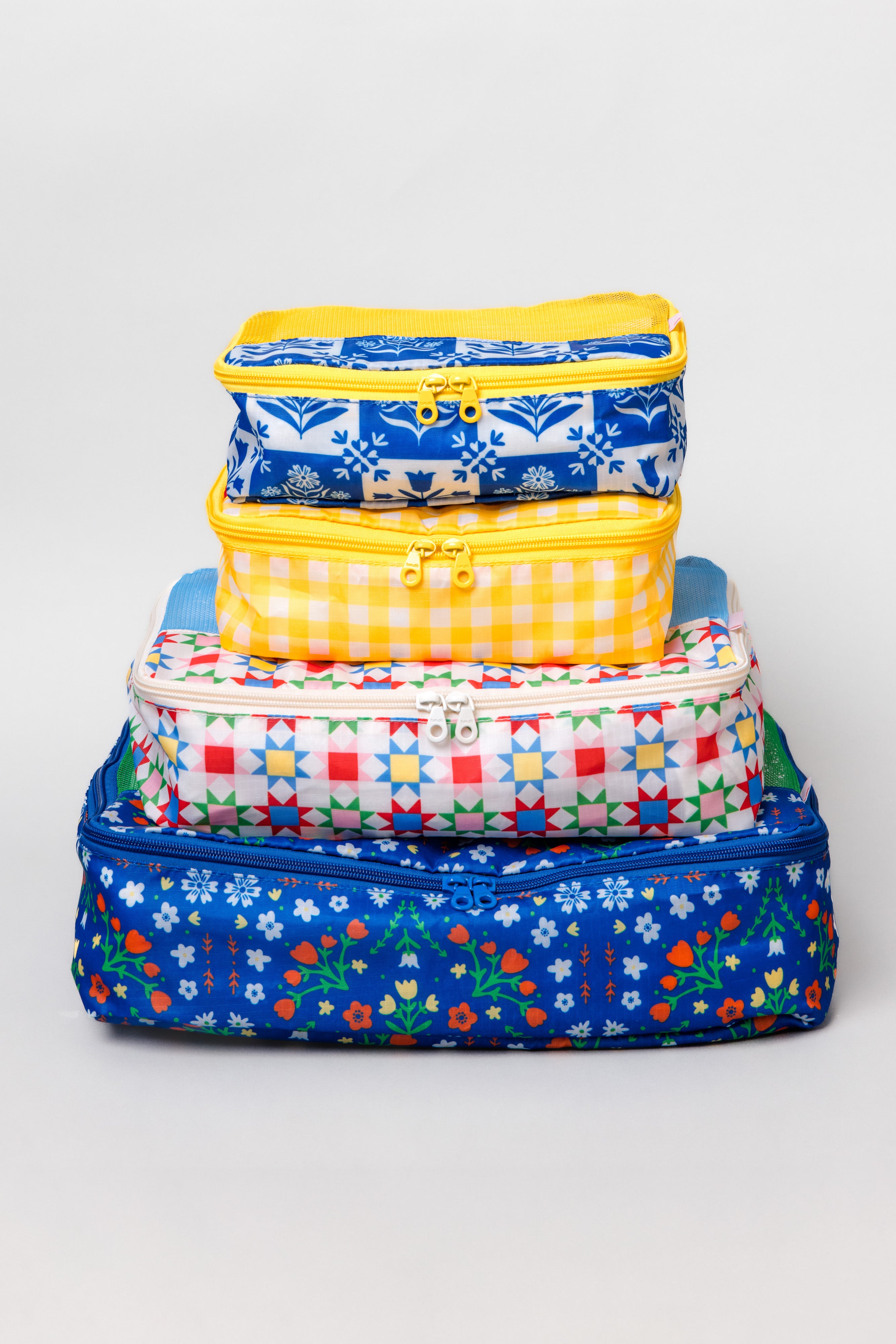 Packing Cube Set - Blue Scandinavian Floral