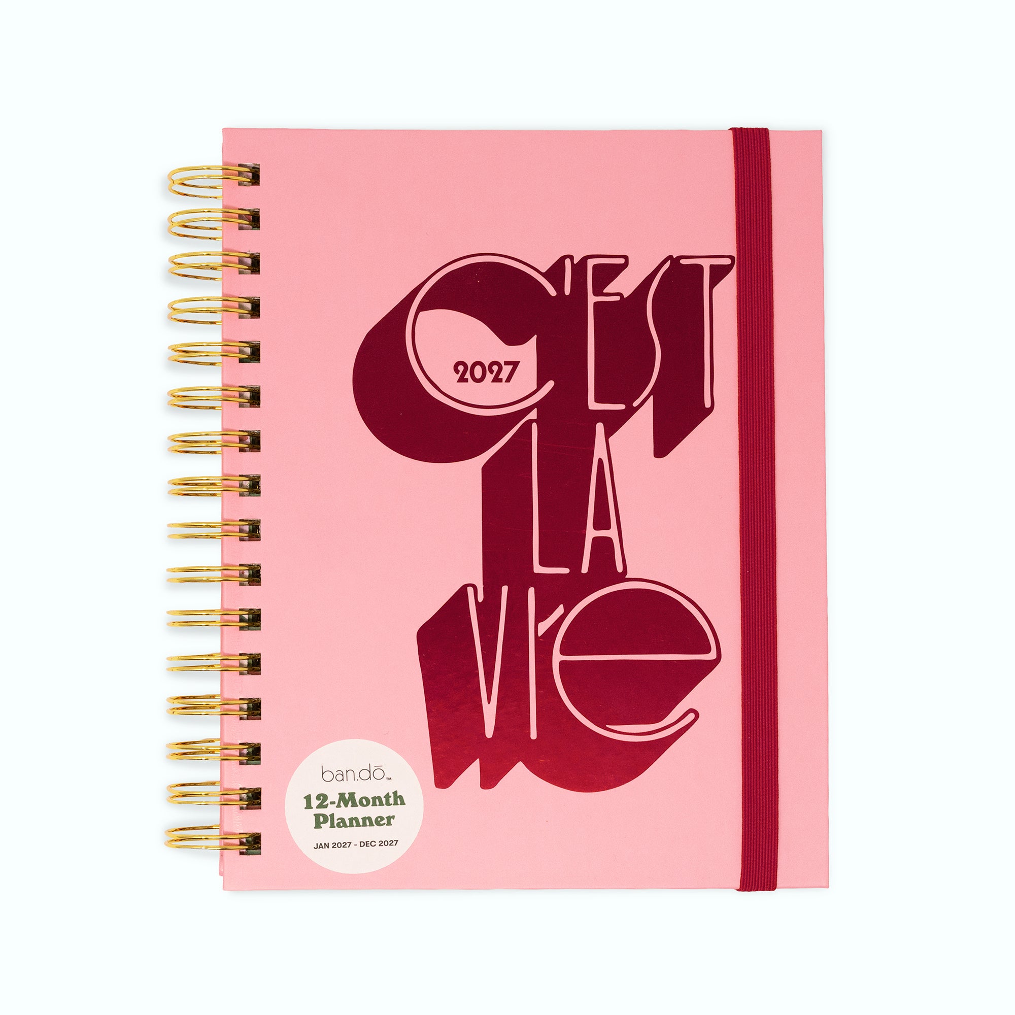 12 Month Medium Planner - C'est La Vie Pink