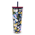 Tumbler with Straw, Poppy Fields