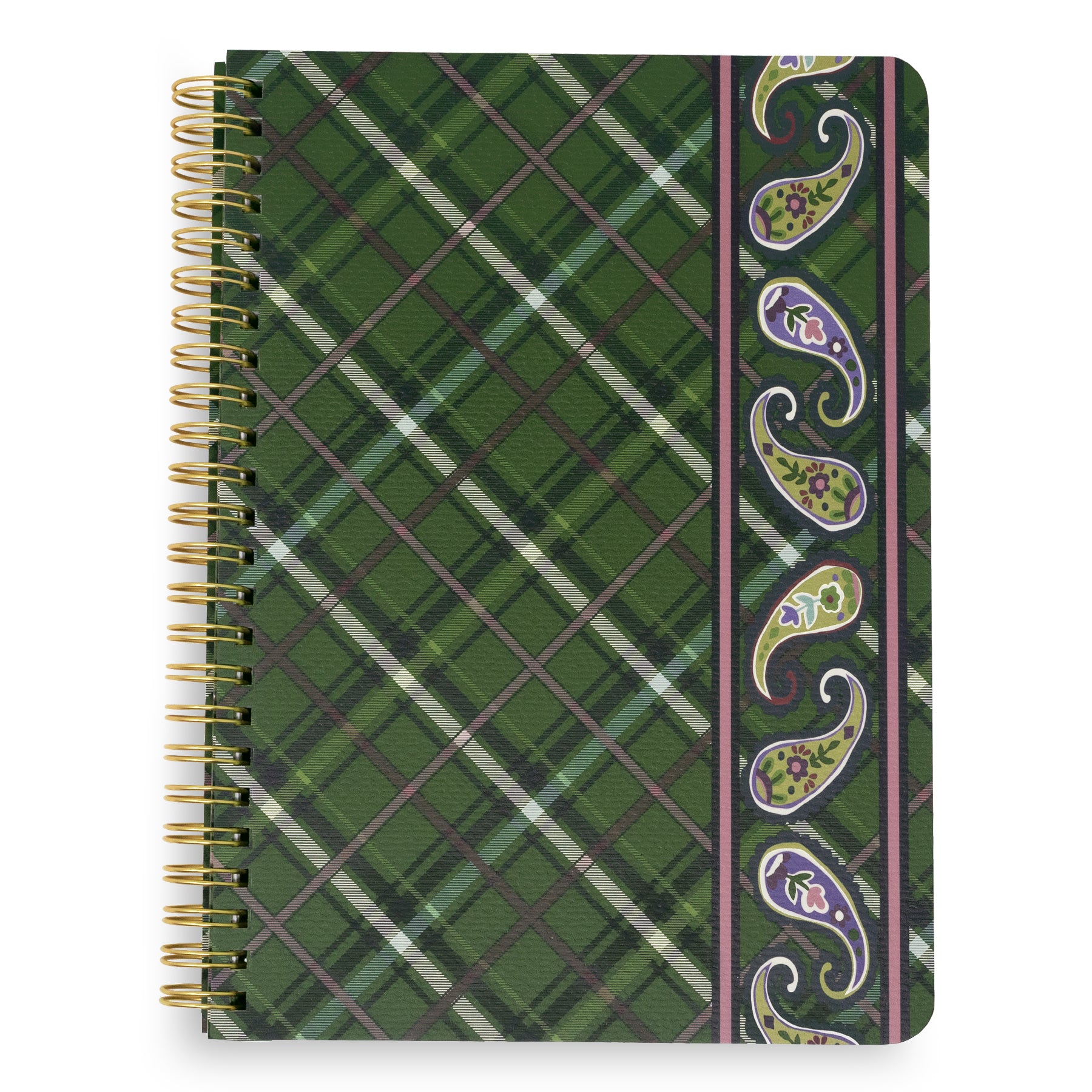 Small Spiral Notebook, Chelsea Green Plaid